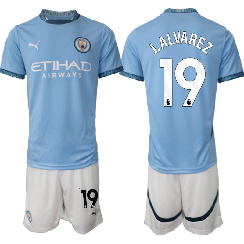 Men 2024-2025 Club Manchester City home blue #19 Soccer Jersey->manchester city jersey->Soccer Club Jersey